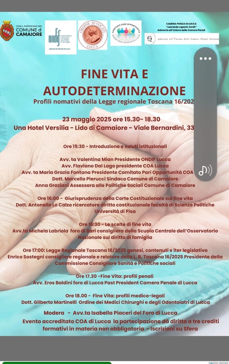 FINE VITA E AUTODETERMINAZIONE: profili normativi della Legge Regionale Toscana 16/2025